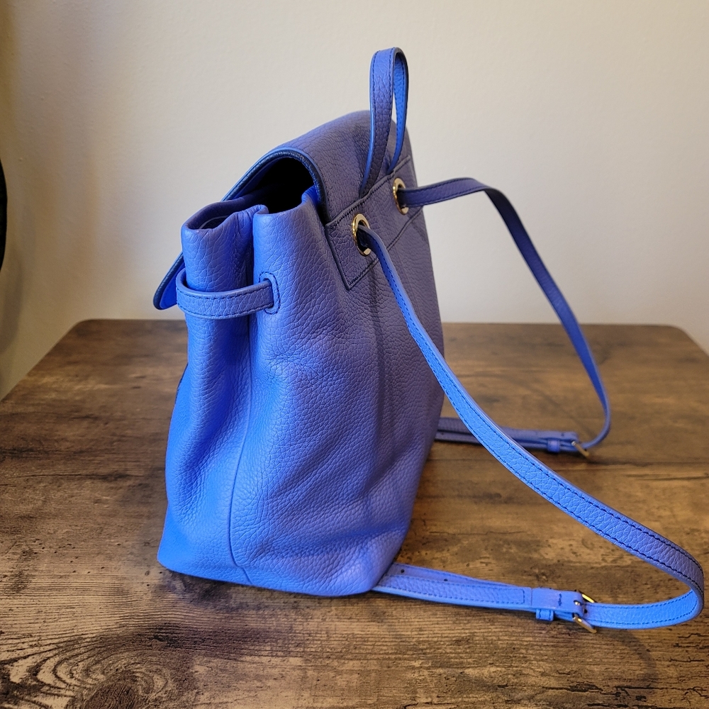 Kate Spade Kacy Chester Street Periwinkle Blue Leather Backpack Purse - Picture 5 of 13